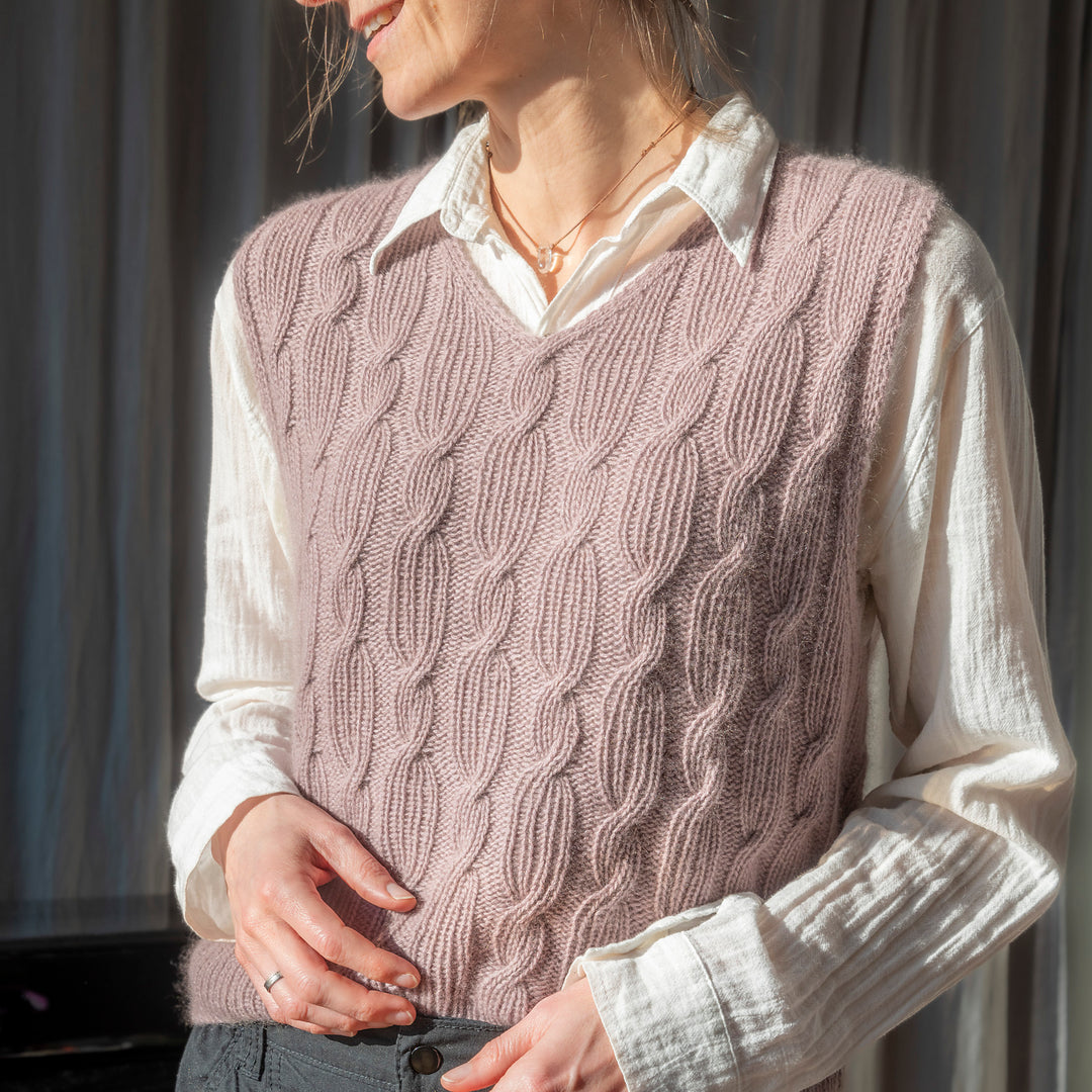 Drifting Wave Slipover Vest Knitting Kit