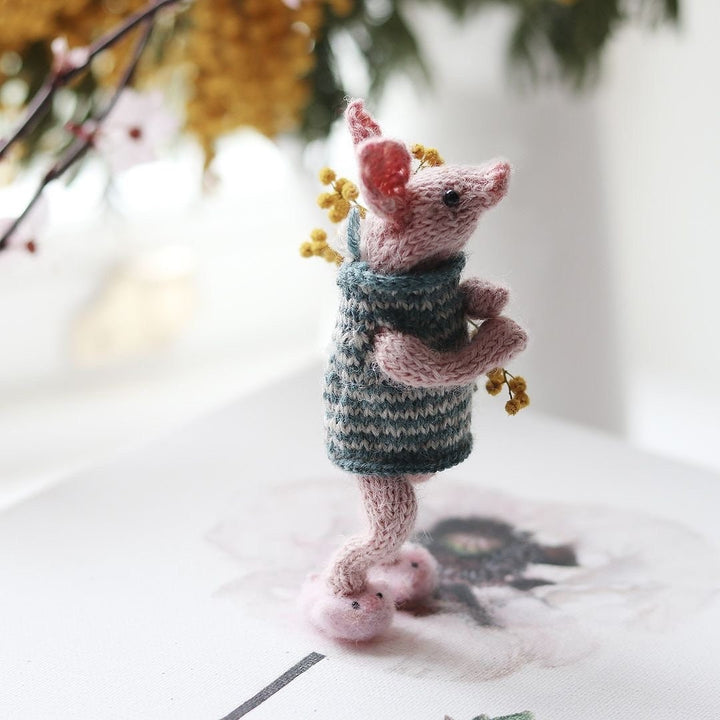 Piglet doll  Knitting Kit ( makes 4 )